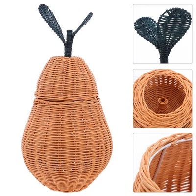  Cestino Vimini Con Coperchio Contenitore La Conservazione Della Fattoria - Immagine 1 di 4