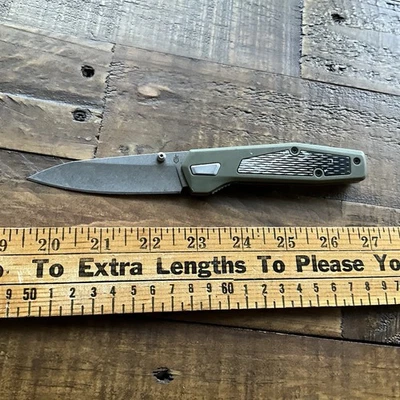 Cuchillo Plegable Gerber Fuse - Hoja de Acero 3.37" 7Cr, Mango Acero/GRN, Bloqueo de Forro Foto 1 de 4