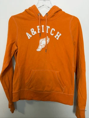 Vintage Y2K Abercrombie & Fitch Medium Pullover Hoodie Orange - Image 1 of 4