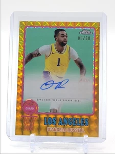 D'ANGELO RUSSELL 2024-25 TOPPS CHROME '73 TOPPS GOLD GEOMETRIC AUTO /50 Q3195 - Picture 1 of 2
