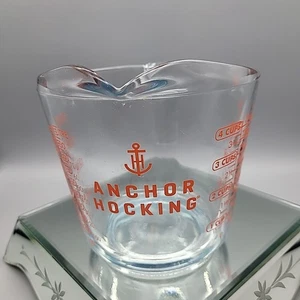 Anchor Hocking 4 Cup 32oz Red Lettering Glass Measuring Cup #8 - Picture 1 of 7