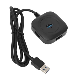 USB 3.0 Hub Black High Power Supply 4 Ports Gleichzeitige Verwendung Stabil OY - Afbeelding 1 van 23