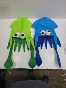 Squid Hat One Size Padded Green Blue Goofy Eyeballs Crazy Hat  Costume Halloween - Picture 1 of 1