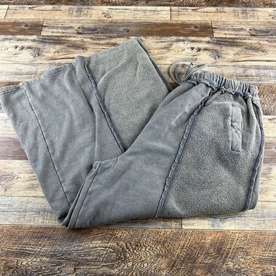 Easel Womens Pants Cropped Mineral Wash Raw Seam Pockets Brushed Cotton Medium - Image 1 of 4