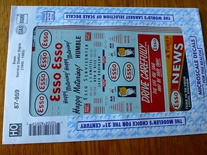 Microscale Decal HO #87-959 Esso Service Station (1946-1965)-Gas Stations - Ess - Picture 1 of 1