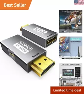 HDMI to DisplayPort Adapter 4K 60Hz - 2 Pack for Ultimate Gaming Experience - Picture 1 of 9