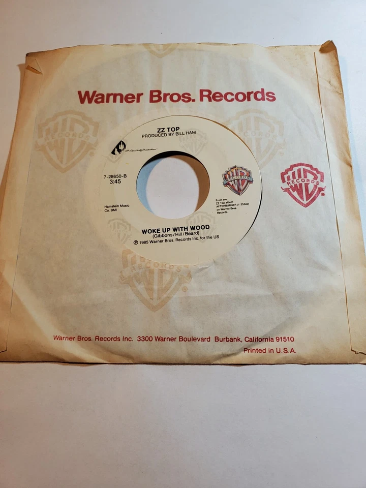 ZZ Top "Velcr 0 Fly" "Woke Up With Wood"   Warner Bros 1985 GOOD+ F124 - Image 1 of 1