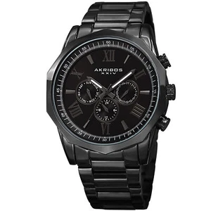 Reloj Pulsera Hombre Akribos XXIV AK940BK Dos Zona Horaria Negro Dodecagonal Acero - Imagen 1 de 7