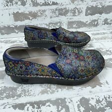 Alegria Debra Shoes Womens 39 US 9 9.5 Aztec Tile Clogs Slip On Multi Spotted