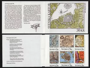 1991 SWEDEN Cartography Maps booklet of 6 MNH SG 1557-62 Mi 1655-60 - Picture 1 of 1