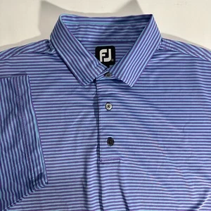 FootJoy FJ Blue /Purple Striped Short Sleeve Golf Polo Size XL Country Club - Picture 1 of 8