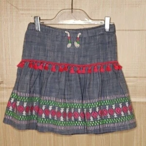Cat & Jack Girls Boho Elastic Waist Cotton Skirt Blue 10 - Picture 1 of 6