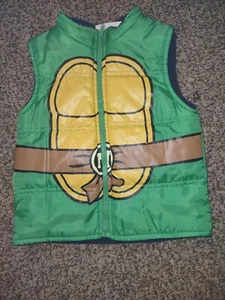 Toddler Puffer Vest 4T Teenage Mutant Ninja Turtles Zip Closure - Picture 1 of 5