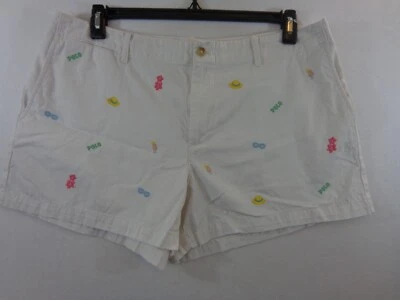 Polo Ralph Lauren Women's Chino Casual Logo Shorts 14 White Summer Beach - Image 1 of 4