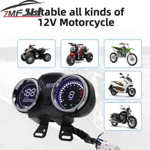 Universal Digital Speedometer For Motorcycle Speed Time RPM Gear Fuel Gauge  - Picture 1 of 17