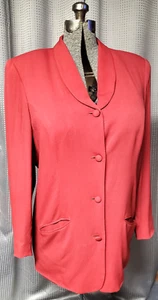 Valerie Stevens II Women's Single Breasted Blazer Red Orange hue Plus Size 18W - Picture 1 of 9
