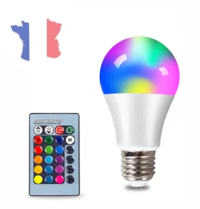 Ampoule Couleur LED E27 RGB Télécommande IR 10-15W - Foto 1 di 3