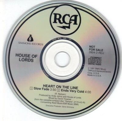 Heart on the Line промо-сингл House of Lords 1991 CD - Изображение 1 из 2