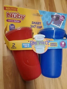 Nuby No-Spill Smart Edge 360° Cup with Flo Easy Silicone Rim - 2pk - 10oz - 12m+ - Picture 1 of 2