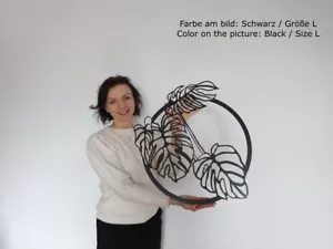 Deko Muster Monstera blume V1 Wandbild Holz Wanddeko 4 farben 3 Größen - Bild 1 von 4