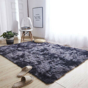 Fluffy Rugs Anti-Skid Shaggy Area Rug Carpet Dining Room Home Floor Mat