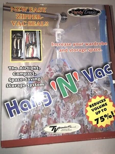 Hang 'N' Vac airtight compact space saving clothes storage system zipper seal - Picture 1 of 12