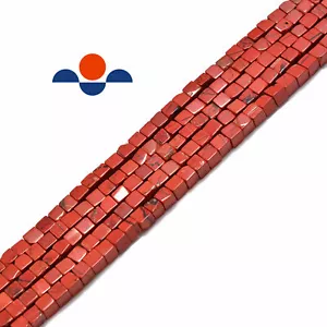 Red Jasper Smooth Square Cube Dice Beads 4mm 15.5" Strand - Imagen 1 de 2