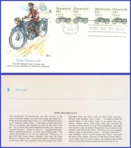 USA5 #1899 Pl #2 U/A FLEETWOOD FDC PNC2 Motorcycle 1913 - Picture 1 of 1