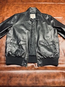 Mens Route 66 Bomber Black Jacket, L (Non-Leather) - Picture 1 of 9