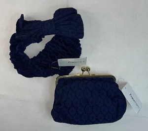 Francfranc Clutch Pouch_Purse and Hairband set - Navy - New with Tags - Dentelle - Picture 1 of 6