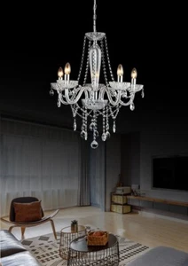 Aglow INT ® Classic 5 Light Candle-shaped Chandelier with K9 Crystal,clear - Picture 1 of 7
