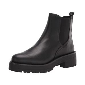 Sam Edelman Womens 7.5 M Black Leather Slip On Block Chelsea Booties NIB GO6 - Picture 1 of 5