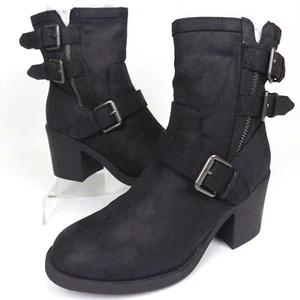 NEW! Fergalicious Prayer Mid Calf Buckle Fashion Women's Boot Size 5.5 Med Black - Picture 1 of 12