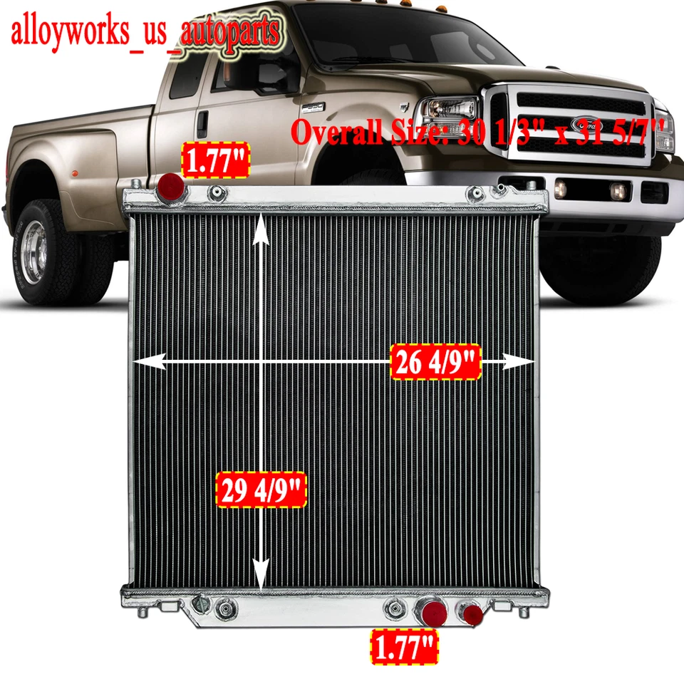 All Aluminum Radiator For 1999-2004 Ford F250 F350 Super Duty Excursion 6.8/7.3L Foto 1 de 4