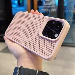 Heat Dissipation Mesh Case iPhone 16 15 14 plus 13 12 11 Pro Max Breathable NEW! - Picture 1 of 21