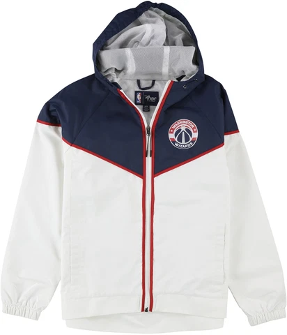 G-III Sports Womens Washington Wizards Windbreaker Jacket, White, Small Cover