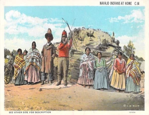 Navajo Indians at Home Vintage Postcard - Picture 1 of 2