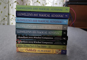 9 Books, Llewellyn’s Magical Almanacs and others Wicca Magic Spell Occult 