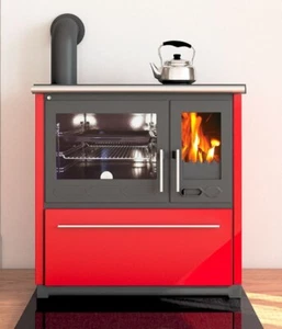 EEK A+ Küchenofen Holzherd Plamen 850 rot, linke Version - 8 kW Dauerbrandherd - Bild 1 von 7