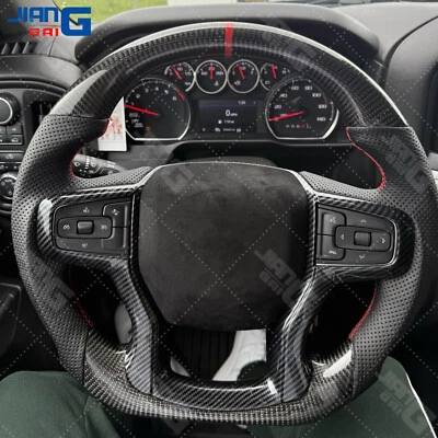 Carbon Fiber Steering Wheel For Chevrolet Silverado 1500 2500 3500 with Heated - Image 1 of 4