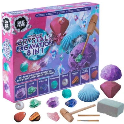 Dig Team 8:1 World of Gems & Crystals Kinder Ausgrabung Wissenschaft Aktivität Set