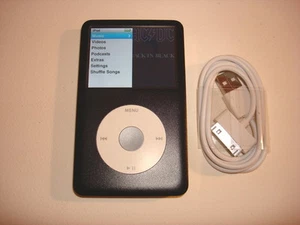 APPLE iPOD CLASSIC 7TH GEN. CUStOM BLACK 128GB. SSD DRIVE...NEW BATTERY... - Picture 1 of 8