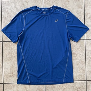 Asics Running Herren Large Blau Kurzarm T-Shirt Athletic Training Race Tee - Bild 1 von 19
