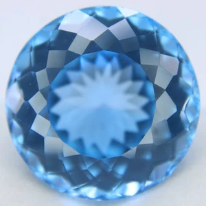 27.60 Ct Certified Natural Jeremejevite Round Cut Blue Loose Gemstones - Picture 1 of 4