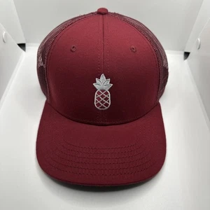 Link Soul Golf Hat Embroidered Pineapple Mesh Back Maroon - Picture 1 of 12