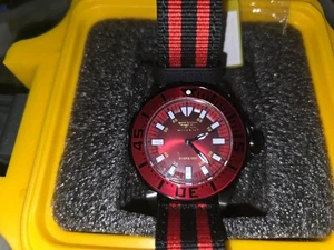 Invicta 18616 Men’s Pro Diver Series 100 M Black & Red Watch Nylon Strap 44mm - Picture 1 of 18