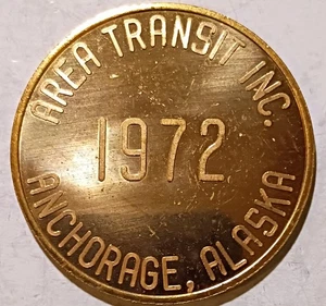 Anchorage, Alaska - Area Transit Inc. 1972 50¢ Bus Medaille AK 50 G - Bild 1 von 2