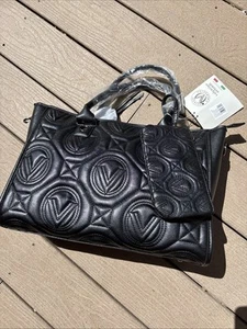 Valentino Orlandi XL Large Quilted Tote Bag Crossbody Black NWT $359 - Picture 1 of 6