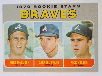 1970 Topps Darrell Evans Mike McQueen Rick Kester Rookie #621 Atlanta Braves 2 - Image 1 of 2