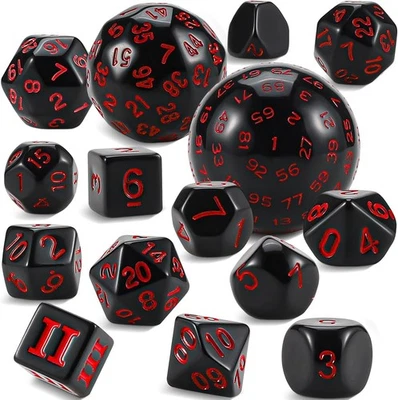 Juego de dados poliédricos CiaraQ DND (15 piezas) D4-D100 juego dados con bolsa de dados para mazmorra Foto 1 de 4